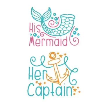 His Mermaid Her Captain SVG Cuttable Design