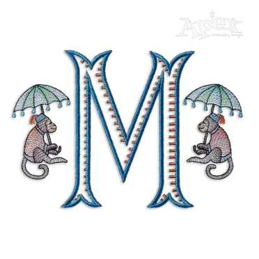 Monkeys Accent Machine Embroidery Design by Apex