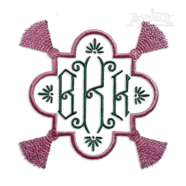 Moroccan Frame Tassels Machine Embroidery Design by Apex