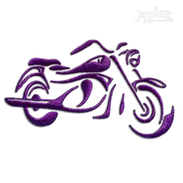 Motorcycle Outline Machine Embroidery Design by Apex 