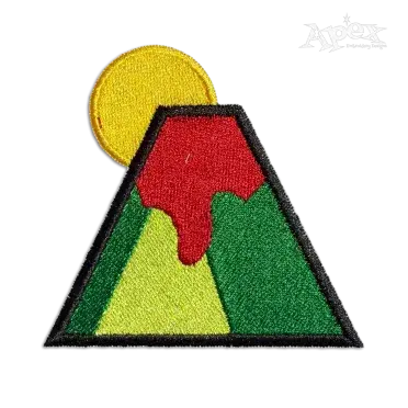 Volcano Mountain With Sun Machine Embroidery Designs