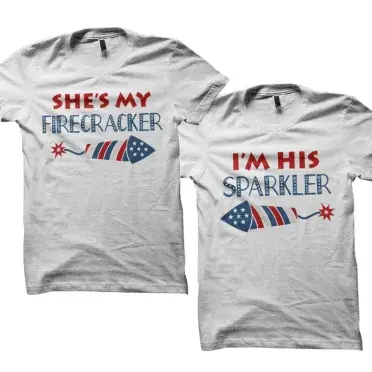She's My Firecracker I'm His Sparkler July 4th SVG Cuttable Design