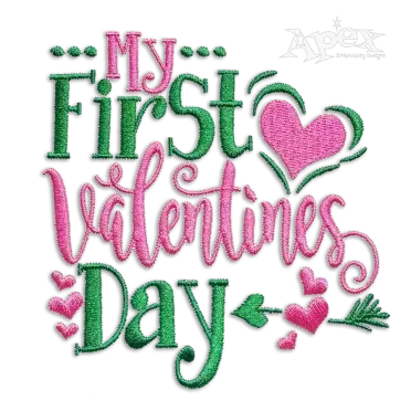 My 1st First Valentines Day Machine Embroidery Design
