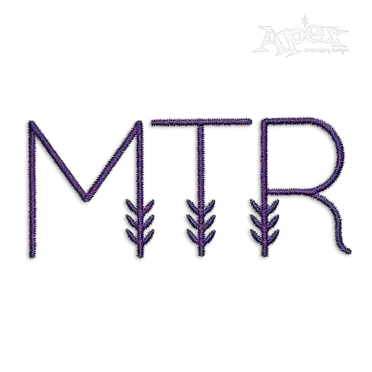 Native American Arrows Machine Embroidery Font - Apex