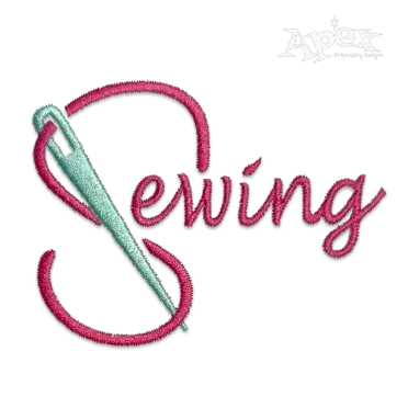 Sewing Needle Machine Embroidery Font