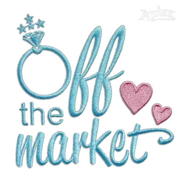 Off The Market Wedding Machine Embroidery Design | Apex Digitizing