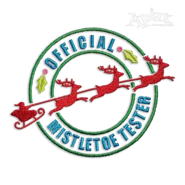 Christmas Sleigh Official Mistletoe Tester Embroidery Designs