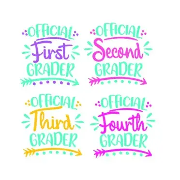 Official First Second Third Fourth Grader SVG Cuttable Design