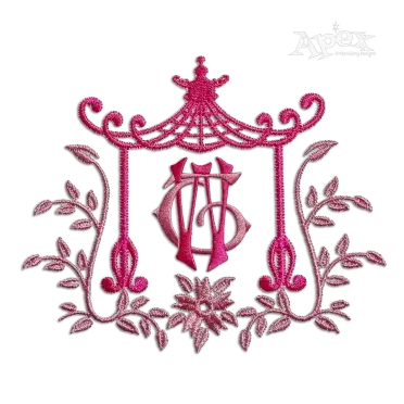 Pagoda Monogram Machine Embroidery Frames Digitize
