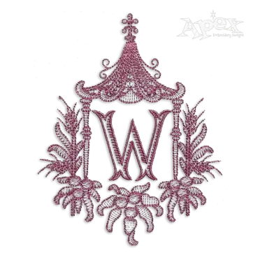 Pagoda Frame #2 Sketch Machine Embroidery Design by Apex