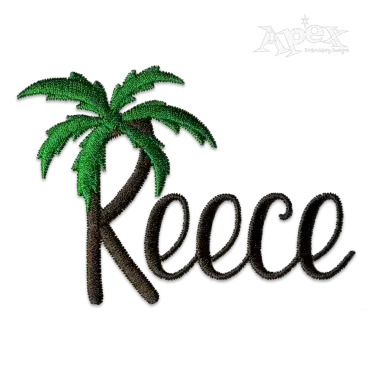 Palm Tree Beach Machine Embroidery Font - Apex