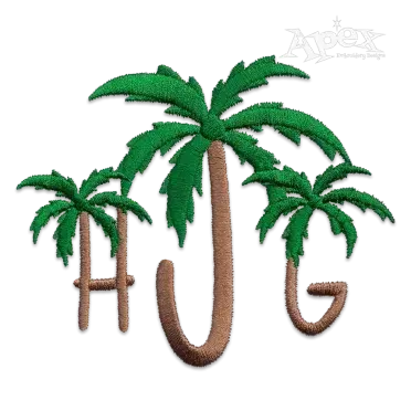 Palm Tree Beach Machine Embroidery Font