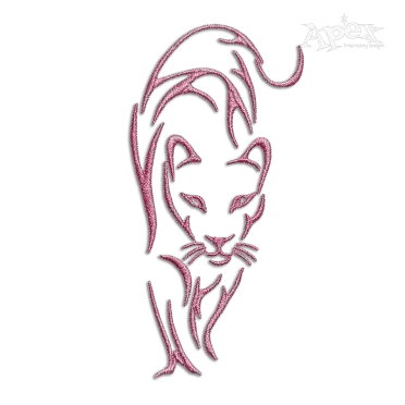 Panther Cute Outline Machine Embroidery Design by Apex