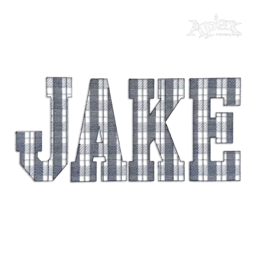 Block Plaid Machine Embroidery Font Sample