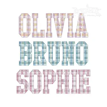 Plaid Block Embroidery Font