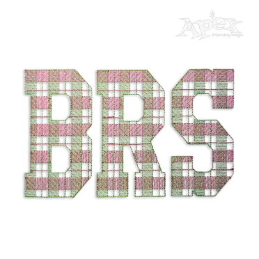 Gingham Plaid Block Machine Embroidery Font by Apex Designs