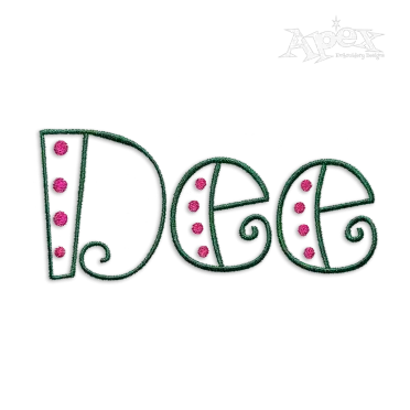 Polka Dot Curlz Machine Embroidery Font by Apex