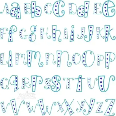 Polka Dot Curlz Embroidery Font