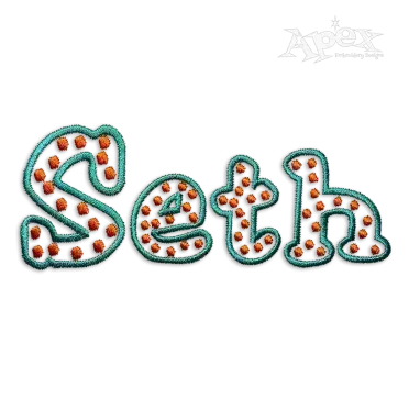 Polka Dot Print Machine Embroidery Font by Apex Designs