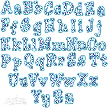 Polka Dot Print Embroidery Font