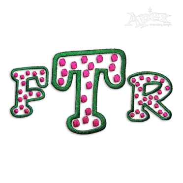 Polka Dot Print Machine Embroidery Font by Apex Design