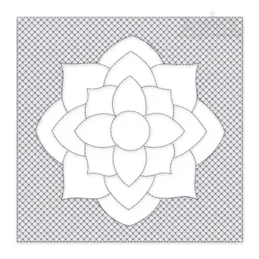 Quadruple Floral Quilt Block Embroidery Design