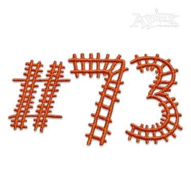 Train Railway Tracks Doodle Embroidery Font by Apex
