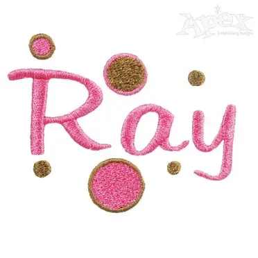 Ray Embroidery Font