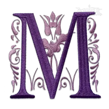 Regal Floral Machine Embroidery Font