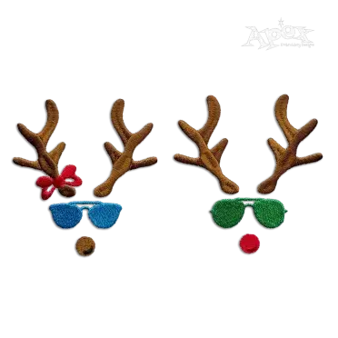 Cute Reindeer Sunglasses Boy and Girl Machine Embroidery Designs by Apex