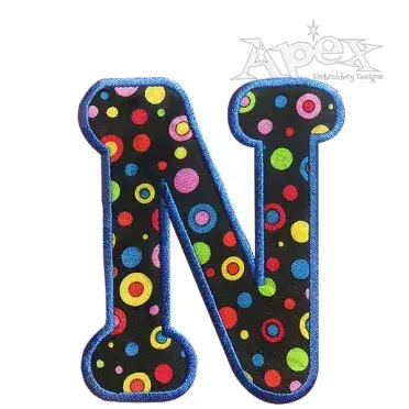 Retro Large Satin and Distress Applique Font Set