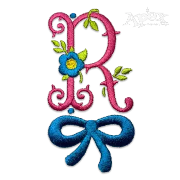 Rose Flower Machine Embroidery Font by Apex