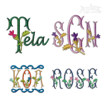 Rosalina Flower Machine Embroidery Font by Apex
