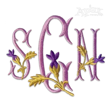 Rose Fishtail Machine Embroidery Font by Apex