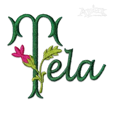 Rose Fishtail Machine Embroidery Font
