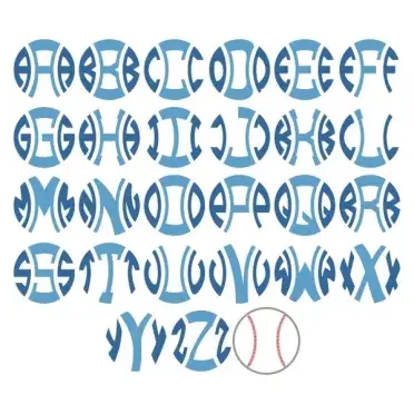 Round Baseball Monogram SVG Cuttable Fonts