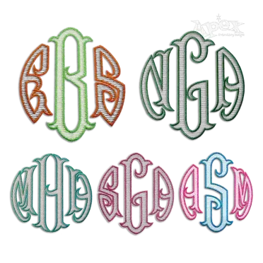 Round Circle Fishtail Sketch Embroidery Font by Apex All