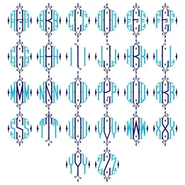 Diamond Monogram Svg Cuttable Designs