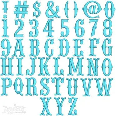 Saloon Embroidery Font