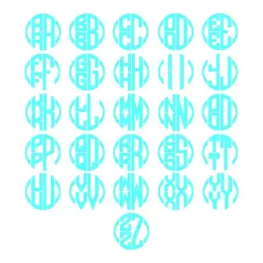 Scalloped Stacked Circle Round Cuttable Font