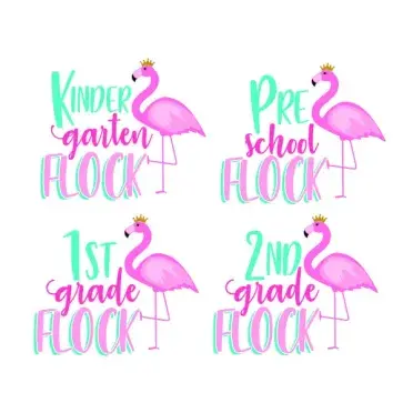 School Flock Flamingo SVG Cuttable Design