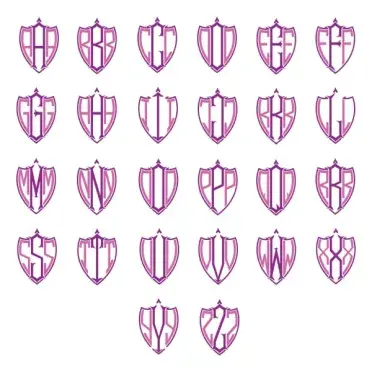 Shield Monogram With Frames Cuttable Font