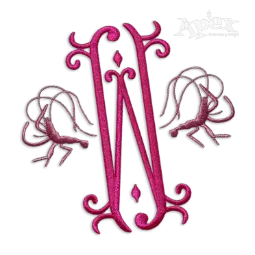 Shrimp Silhouette Machine Embroidery Design by Apex