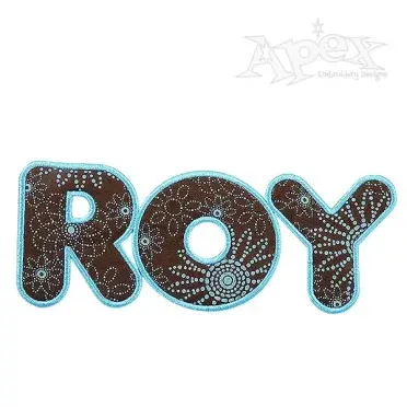 Simple Round Applique Embroidery Font