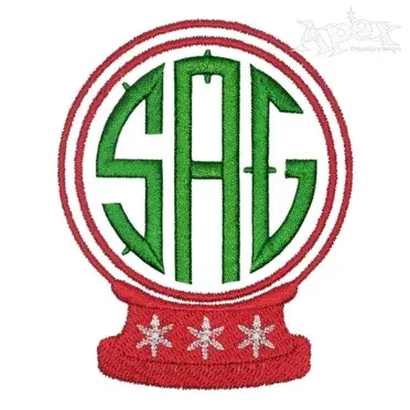 Snow Globe Monogram Embroidery Frame