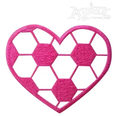 Soccer Heart Embroidery Design