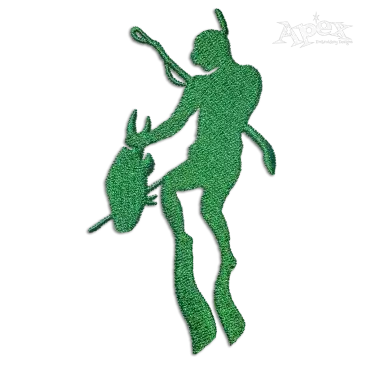 Spear fishing Silhouette Machine Embroidery Design Fisherman 