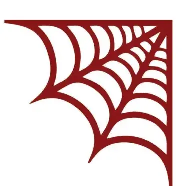 Bold corner spider web SVG with thick strands and open spacing in dark red