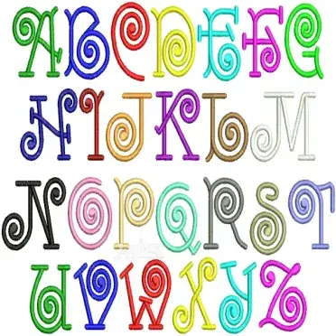 Spiral Embroidery Font