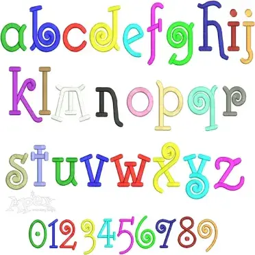 Spiral Embroidery Font